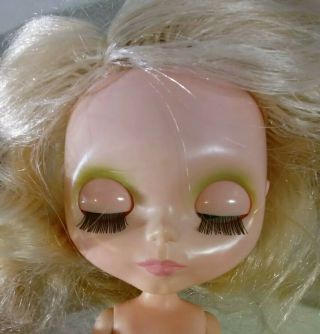 Vintage 1972 Blonde Kenner Blythe Doll Eyes Work Hair Dress Cracked Torso No Leg 12