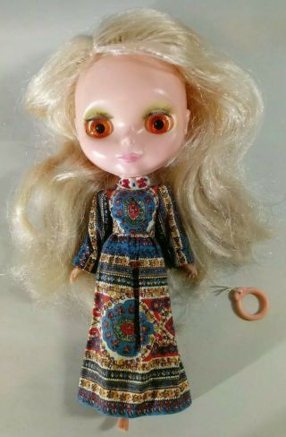 Vintage 1972 Blonde Kenner Blythe Doll Eyes Work Hair Dress Cracked Torso No Leg