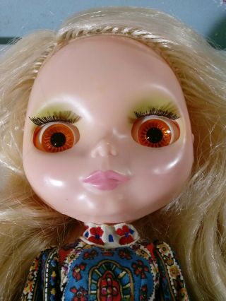 Vintage 1972 Blonde Kenner Blythe Doll Eyes Work Hair Dress Cracked Torso No Leg 2