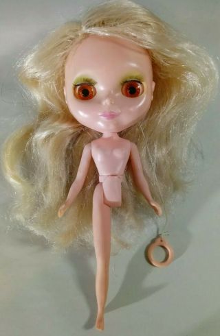 Vintage 1972 Blonde Kenner Blythe Doll Eyes Work Hair Dress Cracked Torso No Leg 3