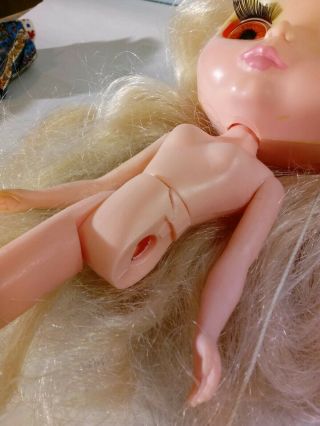 Vintage 1972 Blonde Kenner Blythe Doll Eyes Work Hair Dress Cracked Torso No Leg 4