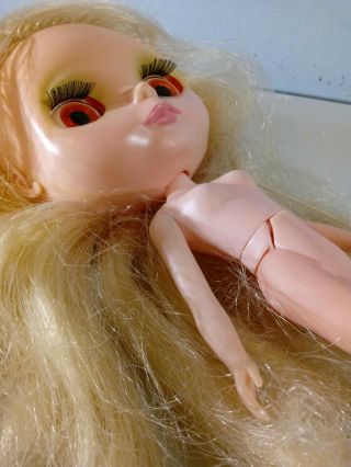 Vintage 1972 Blonde Kenner Blythe Doll Eyes Work Hair Dress Cracked Torso No Leg 5