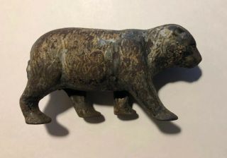 Rare Antique Vtg Cast Iron 3.  5 " Polar Bear Toy Figure Kenton? Only One On Ebay