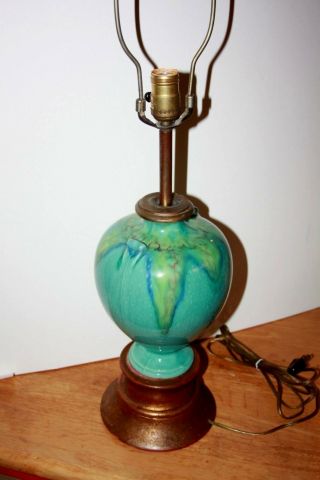 Weller Turkis Arts & Crafts Pottery Table Lamp 1920 ' s Arts Crafts Mission Style 2