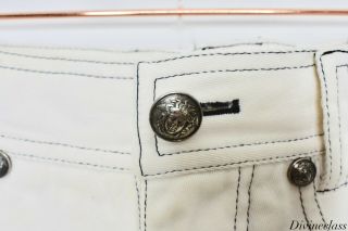 Versace Vintage Men ' s White Shorts Size Extra Large 36x10 with Medusa Buttons 3