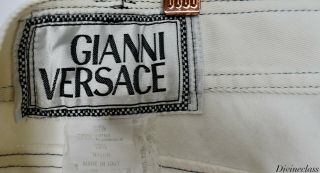 Versace Vintage Men ' s White Shorts Size Extra Large 36x10 with Medusa Buttons 9