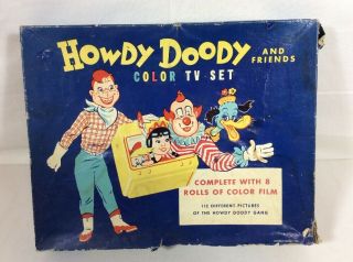 Vintage 1950s Howdy Doody Toy Color Tv Set & 8 Rolls Film