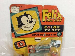 Vintage 1950s Felix The Cat Lido Toy Color TV Set & 5 Rolls Film Pack 2