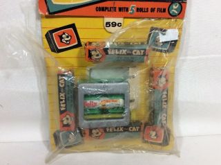 Vintage 1950s Felix The Cat Lido Toy Color TV Set & 5 Rolls Film Pack 3