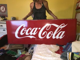 Vintage Coca Cola 78 Inch By 24 Inch Advertising Sign