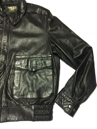 VTG Air Force Type A - 2 Bomber Jacket Lambskin Black 42 NOS San Diego Leather Co 4