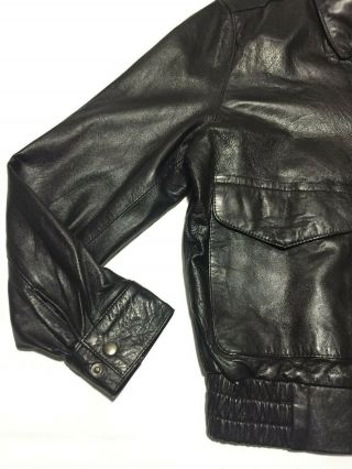 VTG Air Force Type A - 2 Bomber Jacket Lambskin Black 42 NOS San Diego Leather Co 5