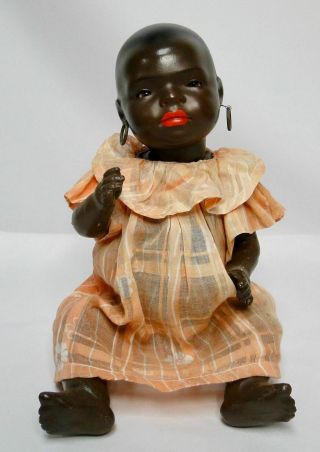 Antique Heubach Koppelsdorf 399 Black Character Doll Closed Mouth Germany