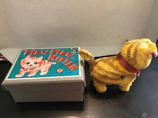 Vintage S.  N.  K.  Metal Wind - Up Mew - Mew Kitten,  Cat,  Box,  Made In Occupied Japan,  Rare