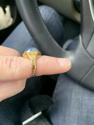 24k solid gold antique ring Size 8 9