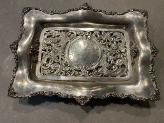 Rare Mauser Mfg Co Sterling Silver Art Nouveau Asparagus Tray With Pierced Liner