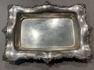 RARE Mauser Mfg Co Sterling Silver Art Nouveau Asparagus Tray with Pierced Liner 4