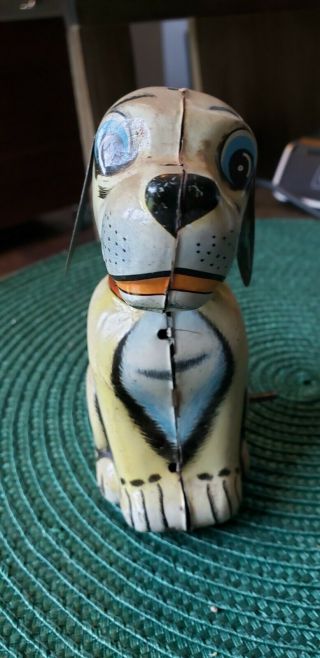 Vintage Pat the Pup Litho tin wind up toy by TPS Japan.  no key 3