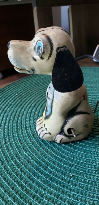 Vintage Pat the Pup Litho tin wind up toy by TPS Japan.  no key 5