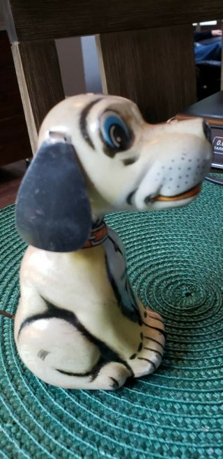Vintage Pat the Pup Litho tin wind up toy by TPS Japan.  no key 6