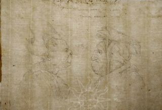 Antique Old Master Drawing Grottesque pencil hand laid paper Leonardo da vinci 5