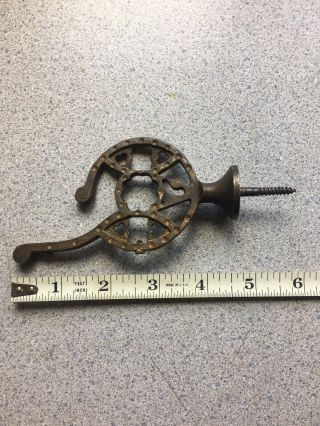 Antique Cast Brass Hook Bracket Unique Ornate Plant Light Lamp Vintage