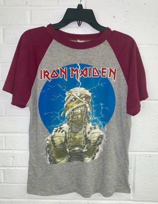 Vintage Iron Maiden World Slavery Tour 1984 European Concert T - Shirt S/m Raglan