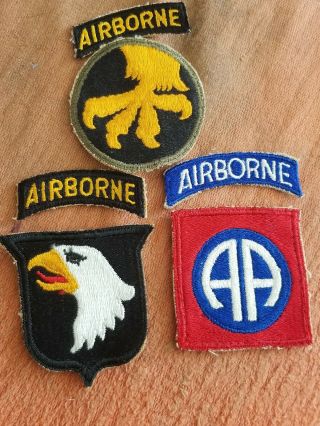 Wwii Us Army 101st 82nd Abn Airborne Infantry Division Patch No Glow 100 Real