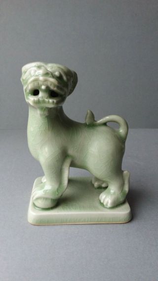 Celadon Green Glaze Foo Fu Dogs Guardian Lions Figurines. 7