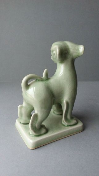 Celadon Green Glaze Foo Fu Dogs Guardian Lions Figurines. 8