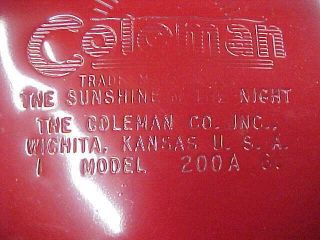 Vintage Coleman Camping Lantern 200A Box 8