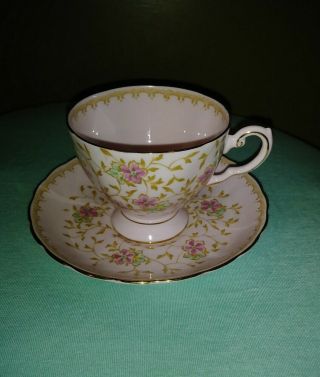 Vintage Tuscan Fine English Bone China Made In England Tea Cup Saucer Pink