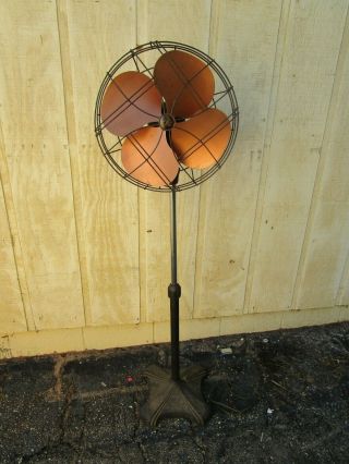 Vintage Antique Emerson Blade Fan Model 77648 Aw Cast Base Stand Wow 16 "