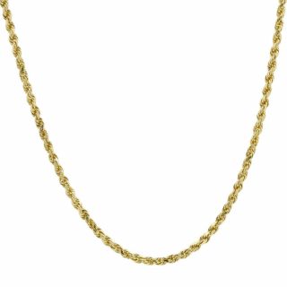 Vintage Estate 14k Yellow Gold Rope Chain Necklace - 20 Inches - 9.  7 Grams