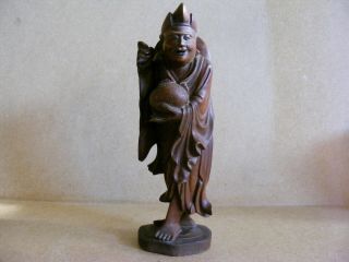 Antique Chinese Wooden Deity / Monk Carved Figure