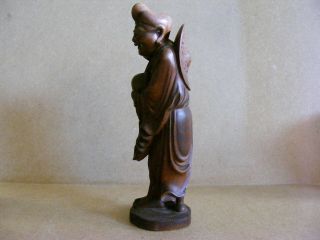 Antique Chinese Wooden Deity / Monk Carved Figure 2