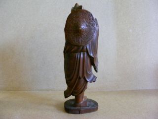 Antique Chinese Wooden Deity / Monk Carved Figure 3