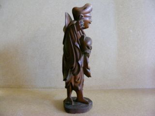 Antique Chinese Wooden Deity / Monk Carved Figure 4