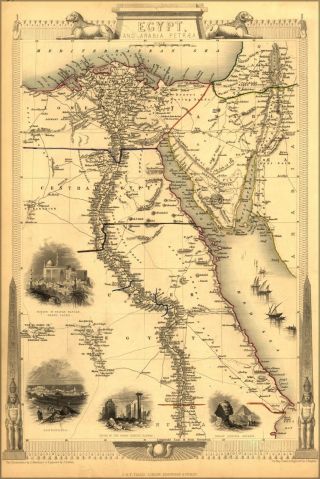 Poster,  Many Sizes; Map Of Ancient Egypt Published 1851