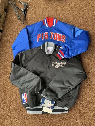 Vintage Detroit Pistons/ San Antonio Spurs Satin Starter Jacket Xl Nba Nwt