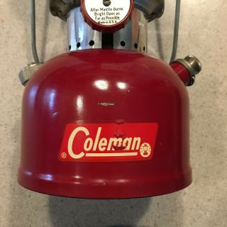 Vintage Coleman 200A Red Lantern Single Mantle,  Oct 1961,  w/Funnel,  Orig Box 4