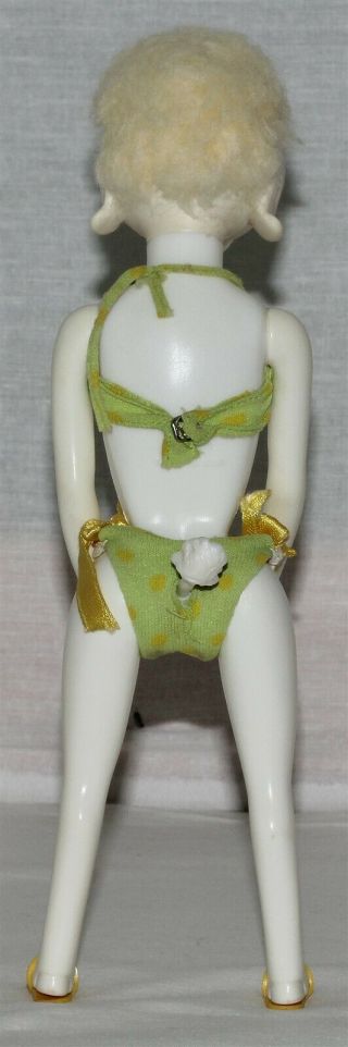 Vintage 1966 Hasbro Peteena The Pampered Poodle Doll With Bikini,  Hat,  & Sandals 4