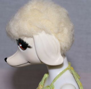 Vintage 1966 Hasbro Peteena The Pampered Poodle Doll With Bikini,  Hat,  & Sandals 8