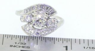 Antique 18K/14K WG 1.  15CT diamond wedding/engagement ring w/.  50CT ctr.  size 6.  5 3