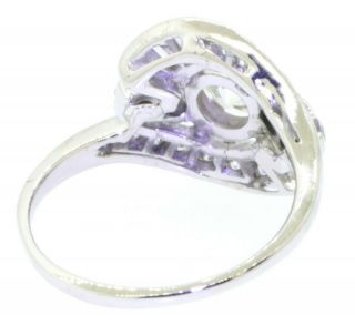 Antique 18K/14K WG 1.  15CT diamond wedding/engagement ring w/.  50CT ctr.  size 6.  5 4
