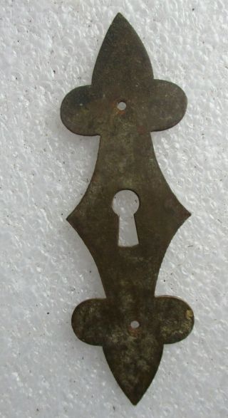 Gothic Style Antique Brass Escutcheon Keyhole Cover 1 1/2 " X 4 "