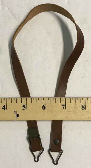 WWII Un - Issued Leather Chin Strap for M1 Helmet Liner 5