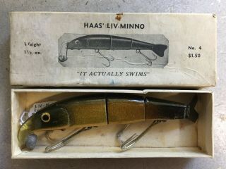 Vintage Rare Haas Liv - Minno Jointed Lure