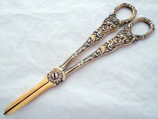 A Sterling Silver Grape Shears,  Bacchanalian Pattern,  Wakely & Wheeler,  1804