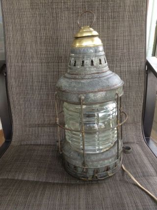 Vintage Marine Nautical Ship Lantern Light " National Marine Lamp Co " 1912 - 32